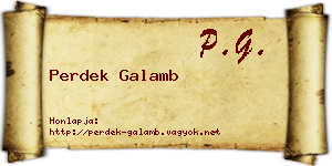 Perdek Galamb névjegykártya